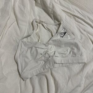 Gymshark ruched sports bra in white